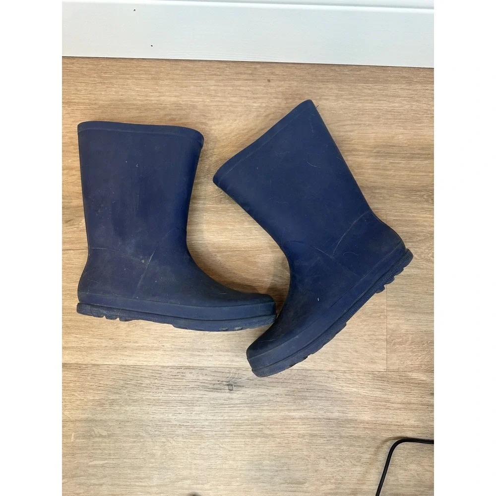 Target Rain Boots Kids Size 13 Navy Blue Waterproof Rubber Puddle Jumpers Spring